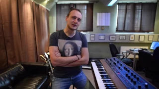 Keyboardist MICHAL LAPAJ recording synth solo