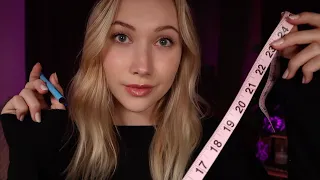 ASMR Measuring, Tracing, Drawing on Your Face (semi fast & chaotic) ✨