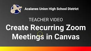 Setting up Recurring Zoom Meeting in Canvas