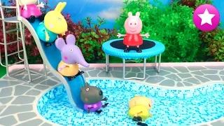 Peppa Pig 61# FIESTA en la PISCINA de su nueva casa Peppa Pig en español