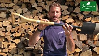 Adam Greenman showcases the BBC Gardeners World Best Buy Spade from Greenman Garden Tools