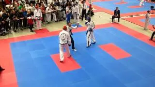 ITF World Cup Brighton 2012 - +80kg Sparring - Steven Legrow (CAN) VS Marten Lange (DEU)