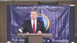 ADOC Commissioner Jefferson Dunn speaks after the execution of Willie B. Smith