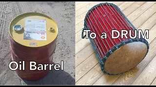 How to Make African Dunun (Sangban) Drum from Oil Barrel | Banbu