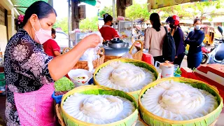 Most Popular Rice Noodles, Noodle Soup, Spring Roll, Meatballs, & More | Cambodia Street Food