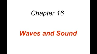 Waves and Sound