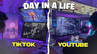 Day In The Life: YouTube vs TikTok Content Creator