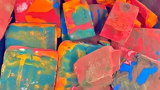 SOFT crispy dyed gym chalk blocks | fresh fluffy vibrant asmr sleep aid oddly satisfying