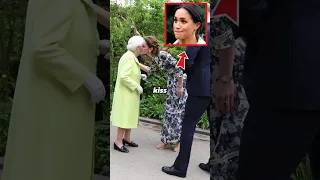 Why Does Catherine Always Kiss The Queen On The Cheek While Meghan Never? #shorts #kate  #meghan