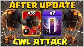 AFTER UPDATE CWL | 35 ROCKET BALLOONS + 7 BAT SPELL Th12 Attack Strategy in Clash of Clans