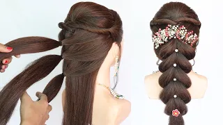 simple hairstyle for wedding function | hairstyle for girls | trendy hairstyle for long hair