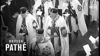 Knights Templars Meet Old Ruins Aka Ascension Day Service At Finchale Priory (1939)