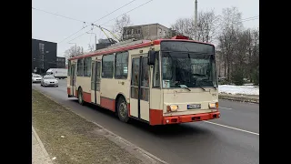 Complete winter trip with Vilnius Skoda 14Tr Trolleybus Route 9
