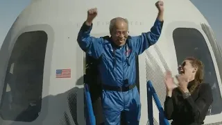 Astronaut Ed Dwight returning from space