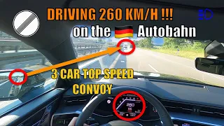 260 KM/H CONVOY on the GERMAN AUTOBAHN - AUDI A7 vs BMW 5 SERIES vs BMW 4 SERIES [NO SPEED LIMIT]