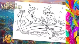 Coloring The Little Mermaid: Prince Eric, Ariel  & Sebastian| Coloring pages  | Coloring book |