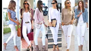 60 Ideas para Combinar tu Jeans Blanco/ Tendencias De Moda 2021 / White Jeans Outfits