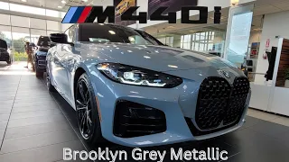 NEW ARRIVAL! 2023 BMW M440i xDrive Brooklyn Grey Metallic Tacora Red
