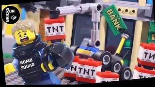 TNT Bomb Squad SWAT Bank Heist Police Catch Crooks Bank Truck Robbery K9 Unit Lego Stop Motion Film