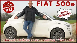 2021 Fiat 500e (elektrisch) 100 km Verbrauch Test | Batterie Reichweite Laden Preis Review Deutsch