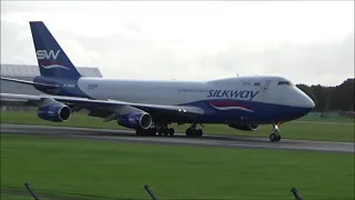 Silkway Boeing 747-400F arrival at Prestwick Airport 10/10/21