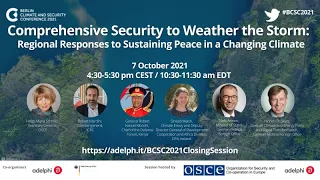 Regional Responses to Sustaining Peace in a Changing Climate | Closing Session | OSCE | BCSC2021