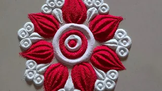 attractive rangoli design/ simple easy every day rangoli design/ small rangoli/🏵️#rangoli #shorts