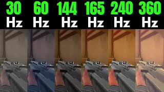 valorant 30hz vs 60hz vs 144hz vs 165hz vs 240hz vs 360hz