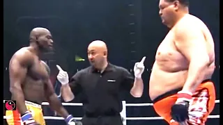 When Fat MMA Fighter Destroy Super Fighter. Taro Akebono 250 kg vs Bobby Ologun 98kg