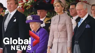 Dutch King and Queen formally welcomed by Queen Elizabeth on first state visit in 36 years