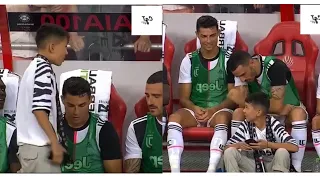 KID FOUND HIS WAY TO JUVENTUS BENCH AND STARTED HANGING OUT WITH RONALDO AND BONUCCI