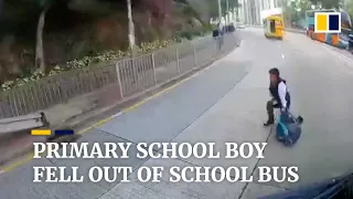 Primary school boy fell out of school bus