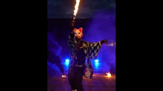 Dance of The Fire God in real life!  - Hinokami Kagura - Demon Slayer Fire Cosplay #shorts