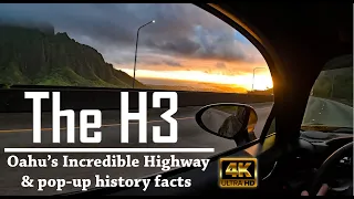 Oahu Hawaii's H3 Highway H-3 in 4K with Road History