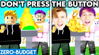 DON'T PRESS THE BUTTON WITH ZERO BUDGET! (ROBLOX GAME PARODY BY LANKYBOX!)