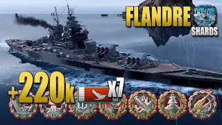 Линкор Flandre, урон 220к - World of Warships