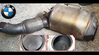 BMW 5/7 diesel 530d and 730d  engine N57 Removing and cleaning the DPF filter Part 2