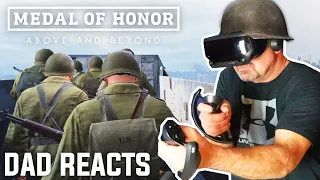 Dad Plays VR for the First Time - Omaha Beach Landing (Medal of Honor: Above and Beyond)