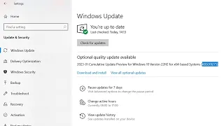 Cumulative Update Preview for Windows 10 Version 22H2 for x64 based Systems (KB5019275)