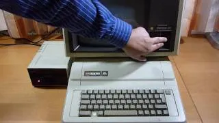 Apple IIe booting up a game