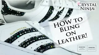 How to Bling shoes! Leather and Rubber SOLVED by Crystal Ninja Super Flex Glue