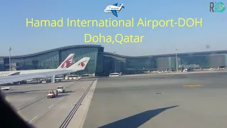 Qatar Airways Airbus A330 Pushback from Hamad International Airport, Doha.