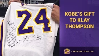 Kobe Bryant Gives Klay Thompson His Game Worn Jersey
