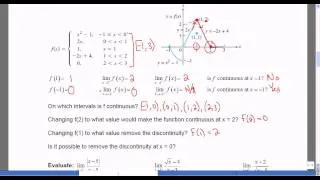 Mr Joyce - AP Calculus - Continuity and One Sided Limits Part 1