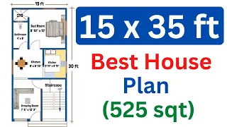 15x35 ft House Plan | 15x35 Ghar Ka Naksha | 15x35 House Design | 540 Sq ft House Plan | House Plans