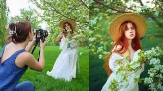 How I Take Beautiful Spring Portraits using just Natural Light , Behind The scenes