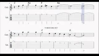 Scarborough Fair in A Minor Tabs Sheet Music for Guitar Chords