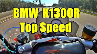 BMW K1300R Top Speed + GPS