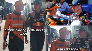 Max Verstappen wants to play padel with Lando Norris not caring about the race😅