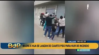 No tenían escapatoria: madre e hija se lanzan del cuarto piso de su vivienda por incendio (1/2)